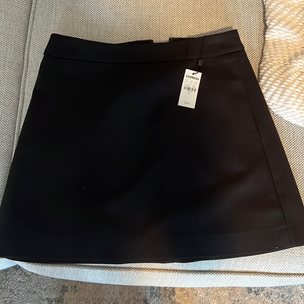 Black, mini high waisted skirt